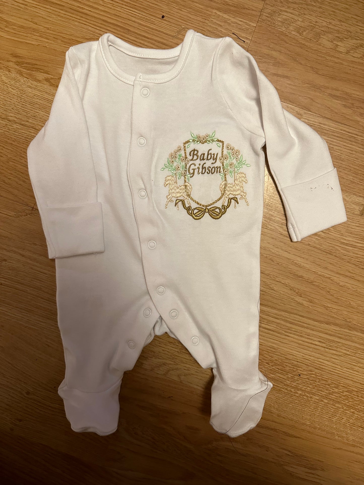 Personalised framed baby grow