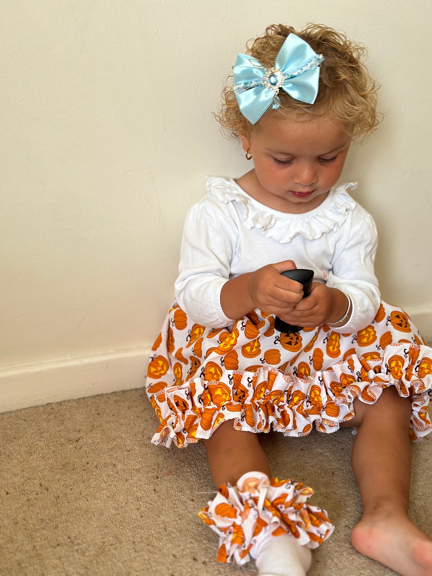 Handmade pumpkin ruffle skirt