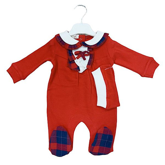 Tartan baby grow