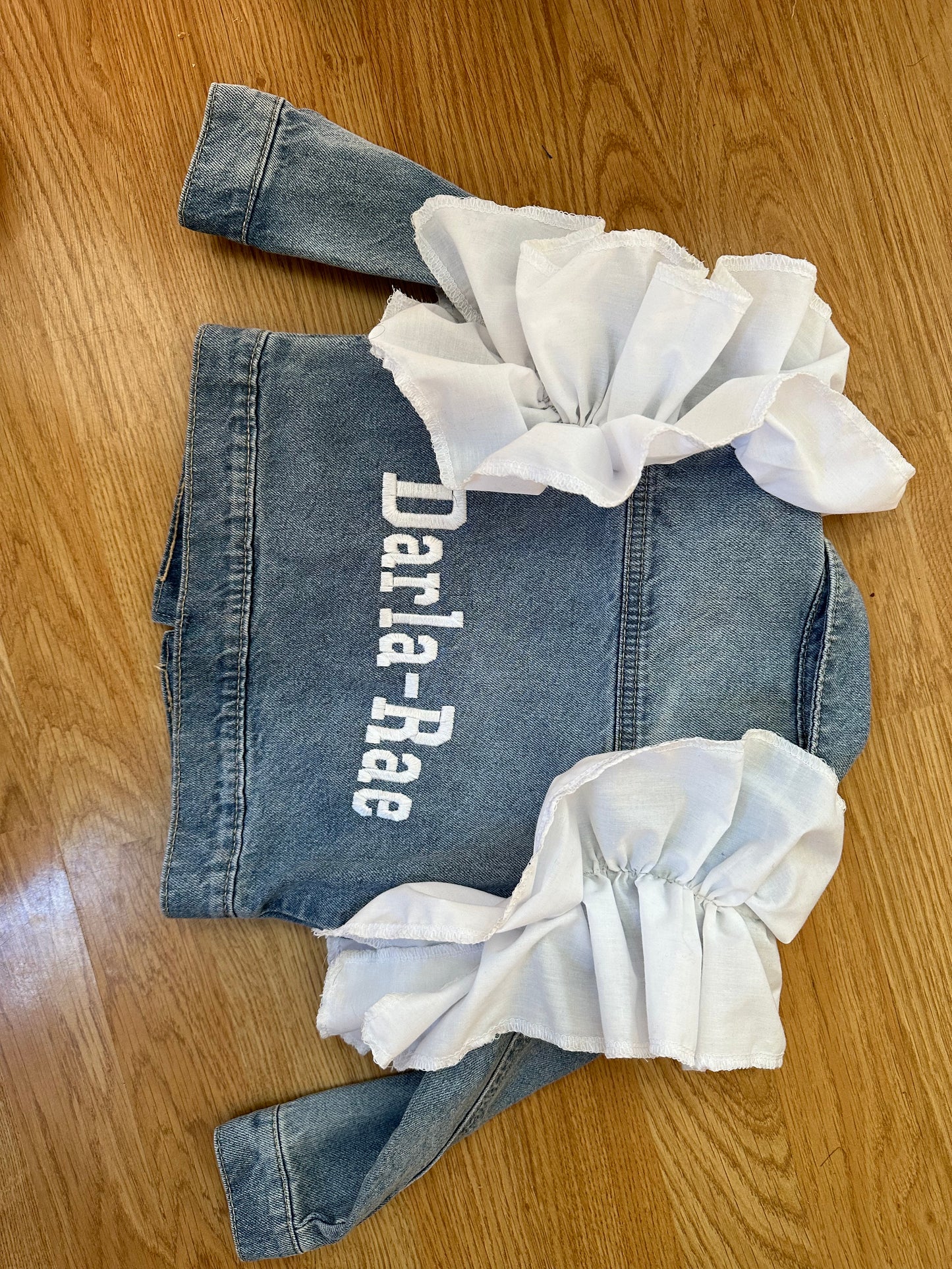 Handmade frill denim jacket