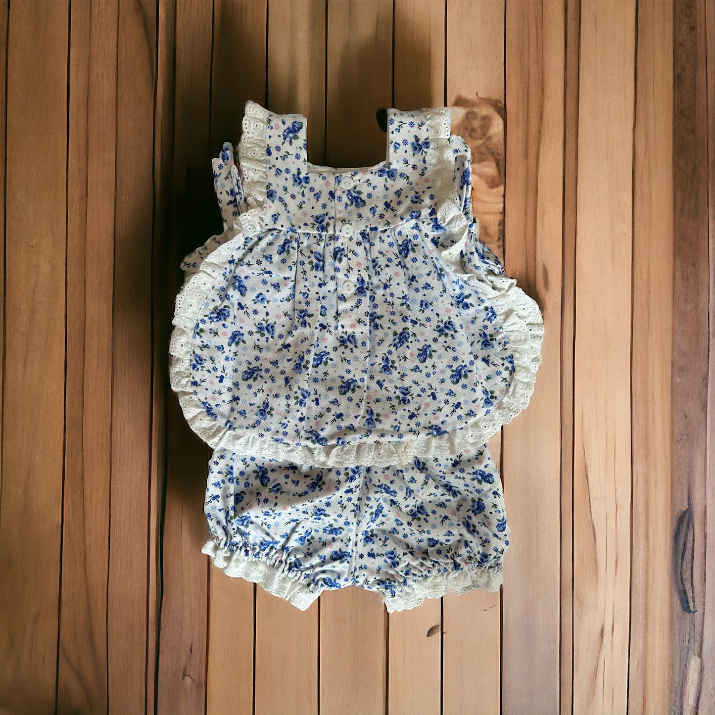 Blue floral pinafore sets