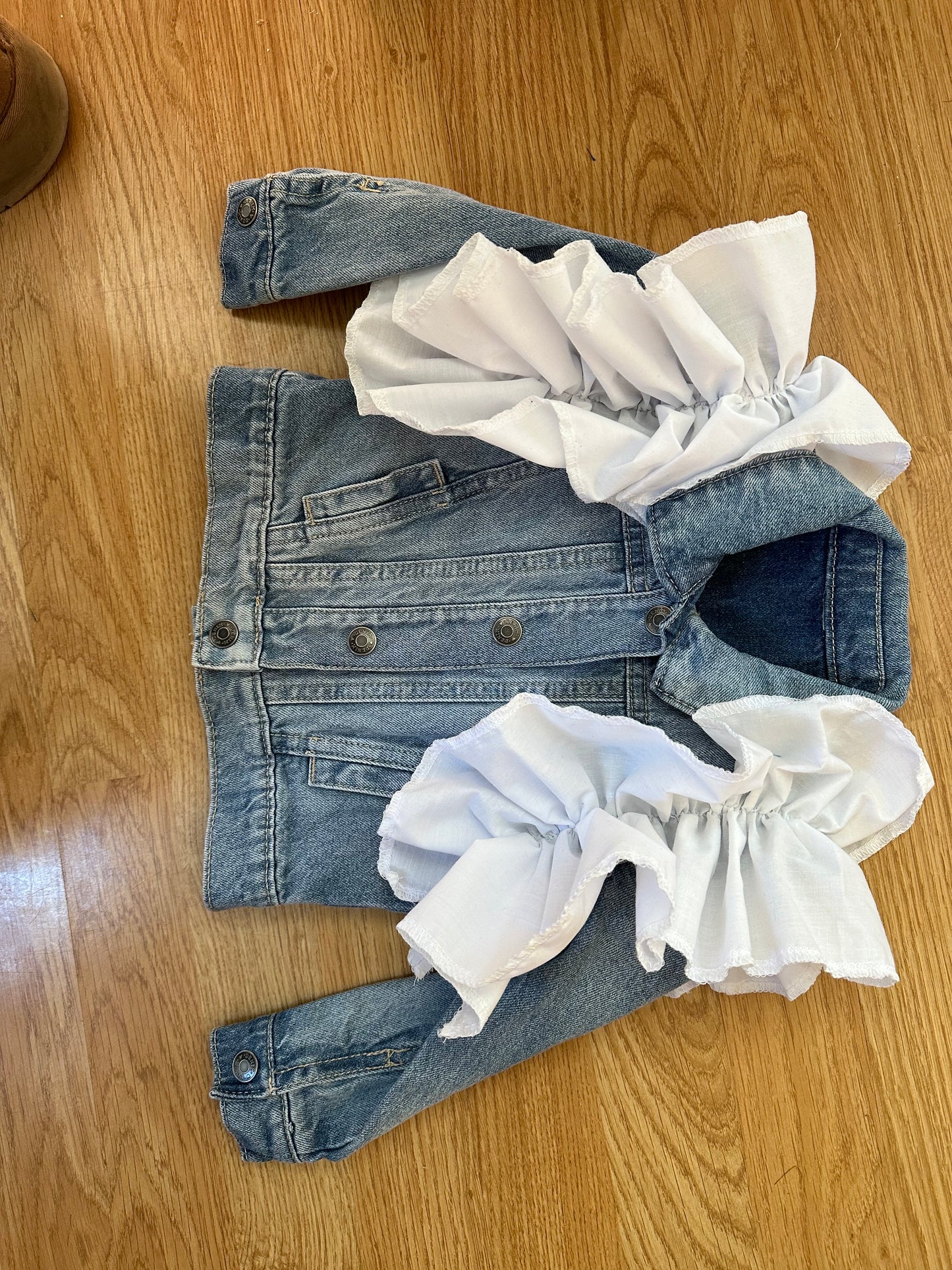 Handmade frill denim jacket