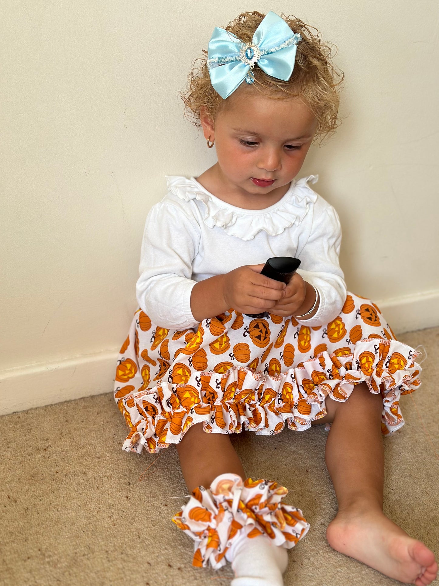 Handmade pumpkin ruffle skirt