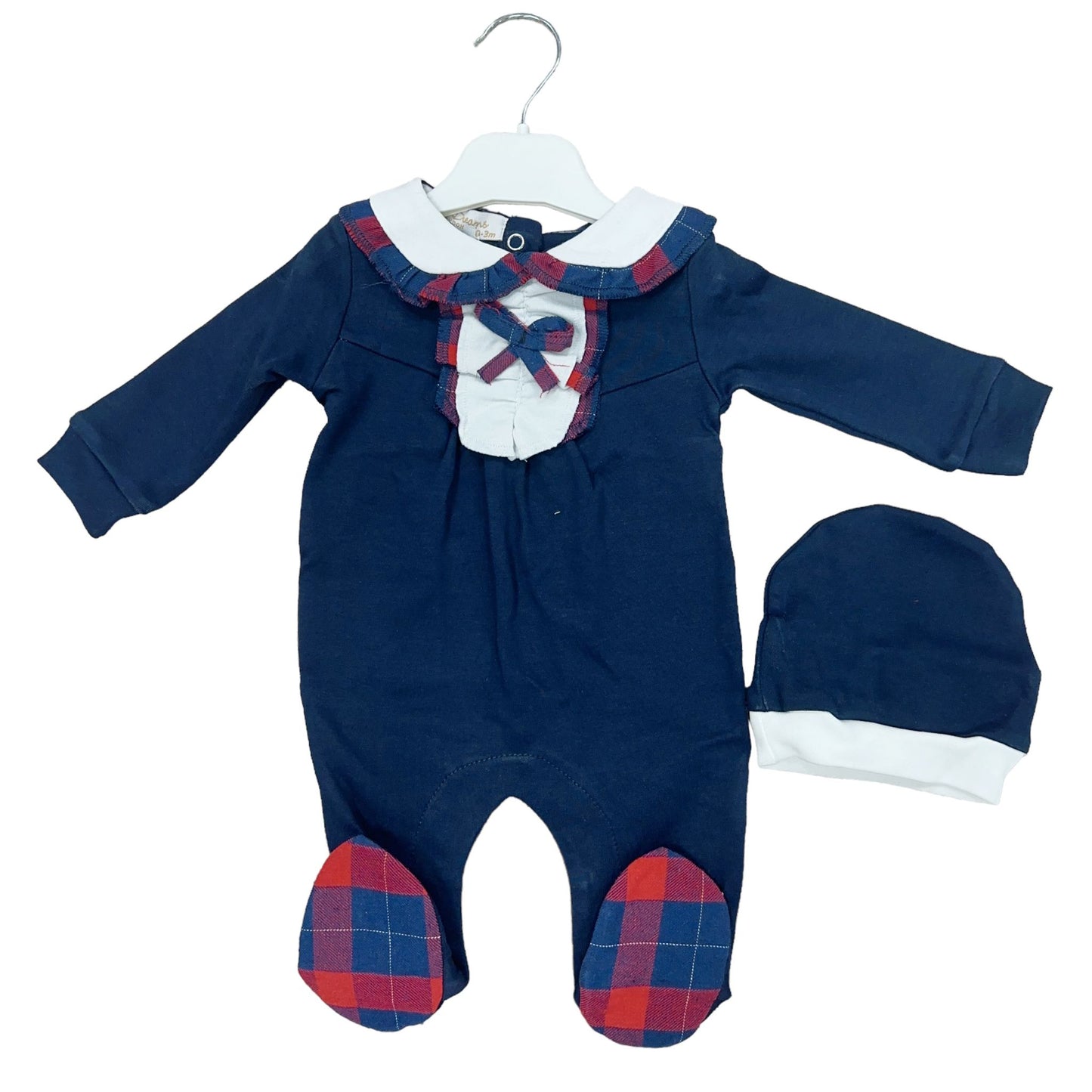 Tartan baby grow