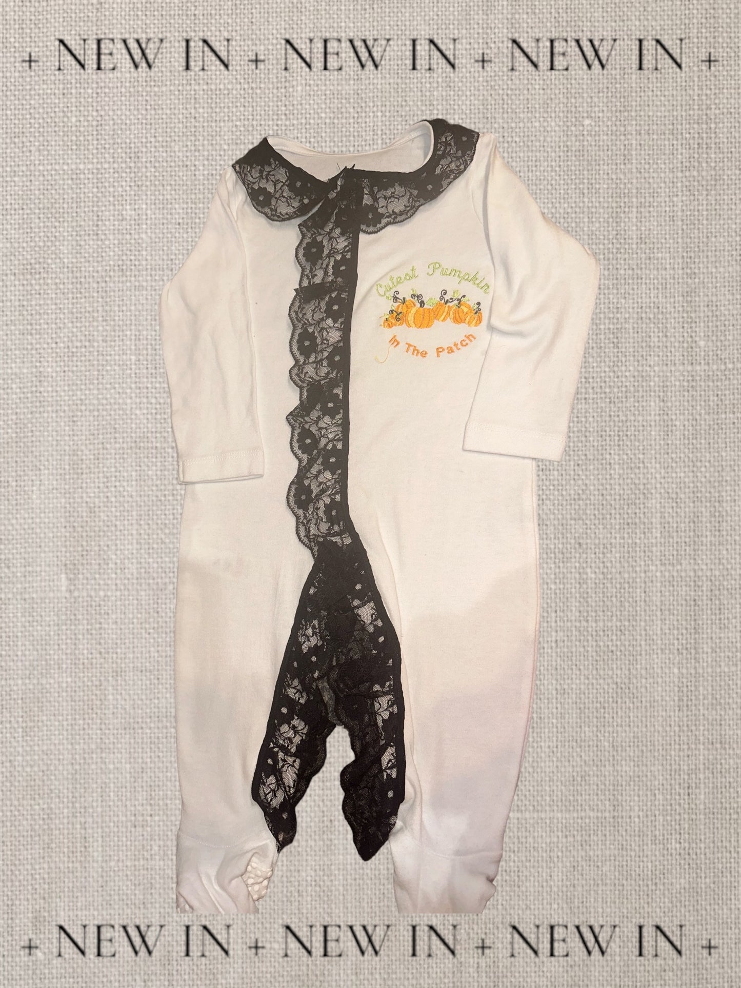 Black lace baby sleep suit