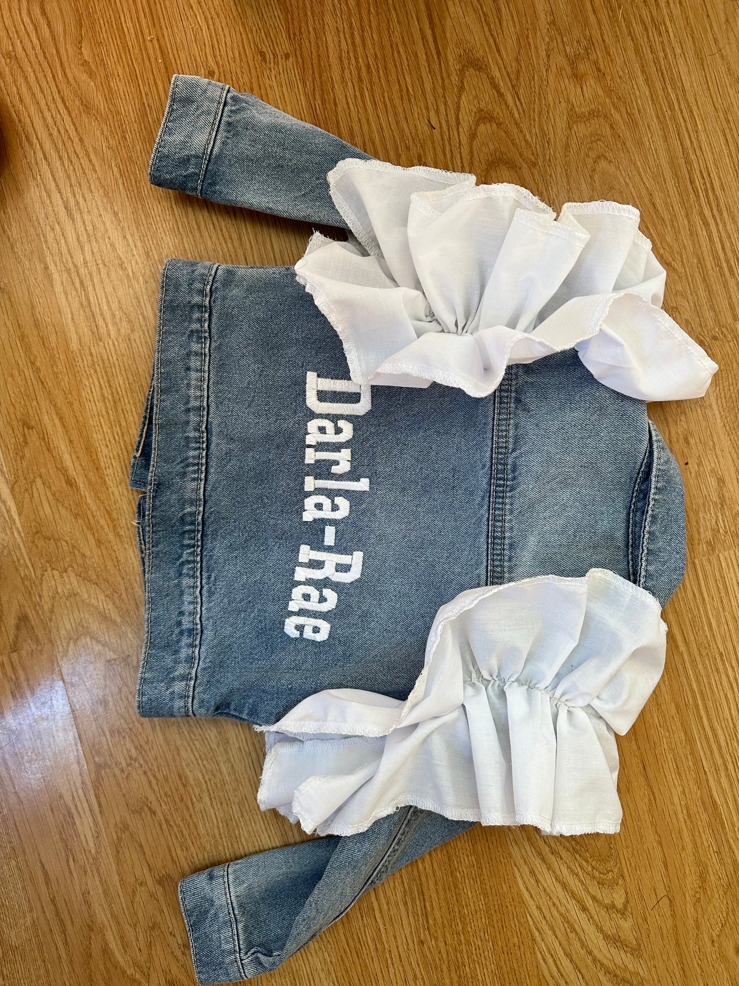 Handmade frill denim jacket