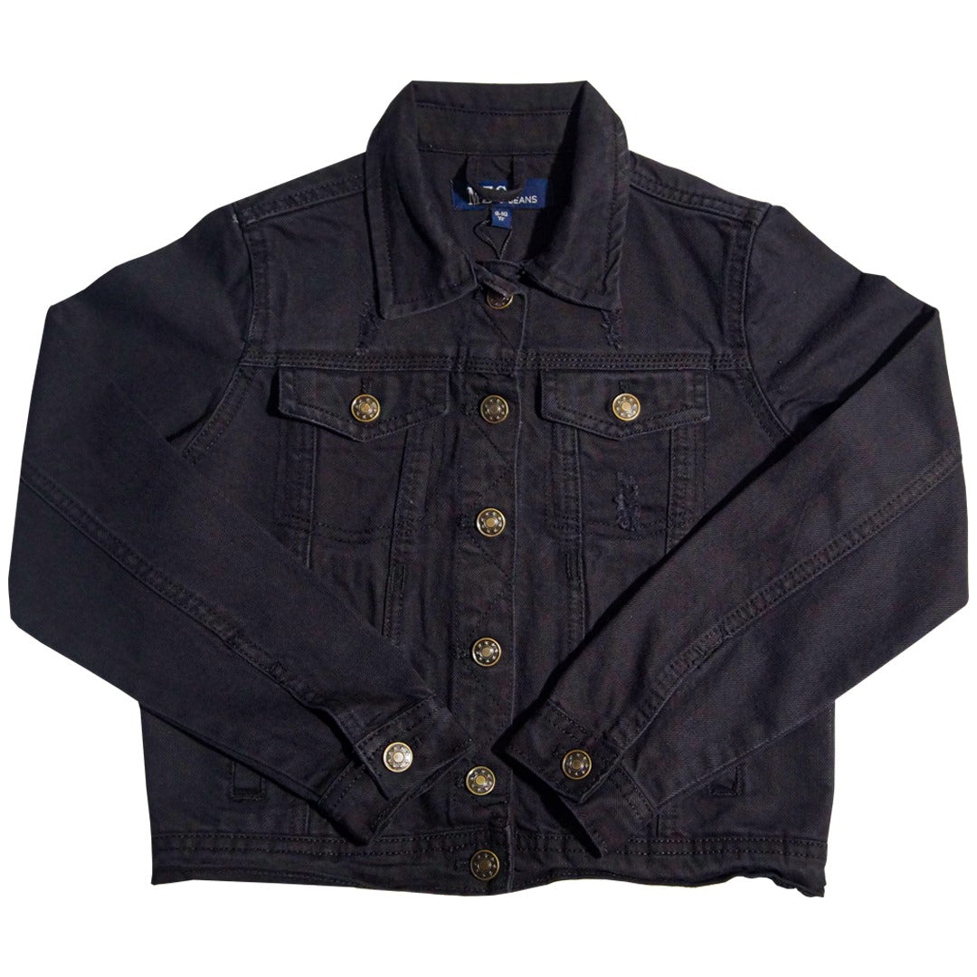 Black denim jacket add your frill