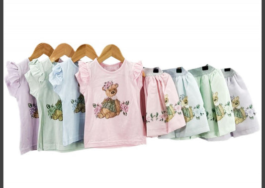 Teddy bear skirt sets