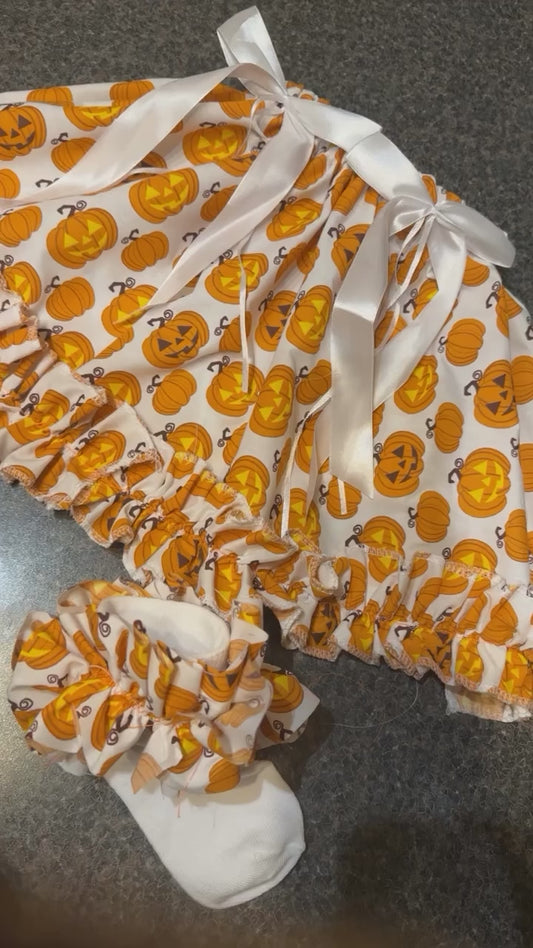 Handmade pumpkin ruffle skirt